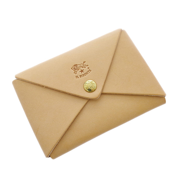 イルビゾンテ IL BISONTE カードケース メンズ レディース scc031-pg0001-na106 c0854-p-120 54-1-5432404293  ベージュ ヌメ ナチュラル ナチュラル